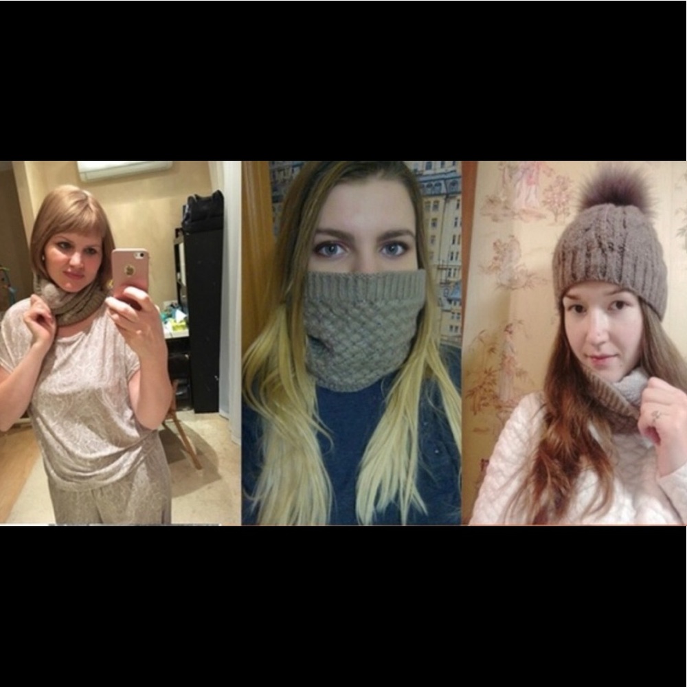3 in 1 fur lined crochet warmer cute face mask